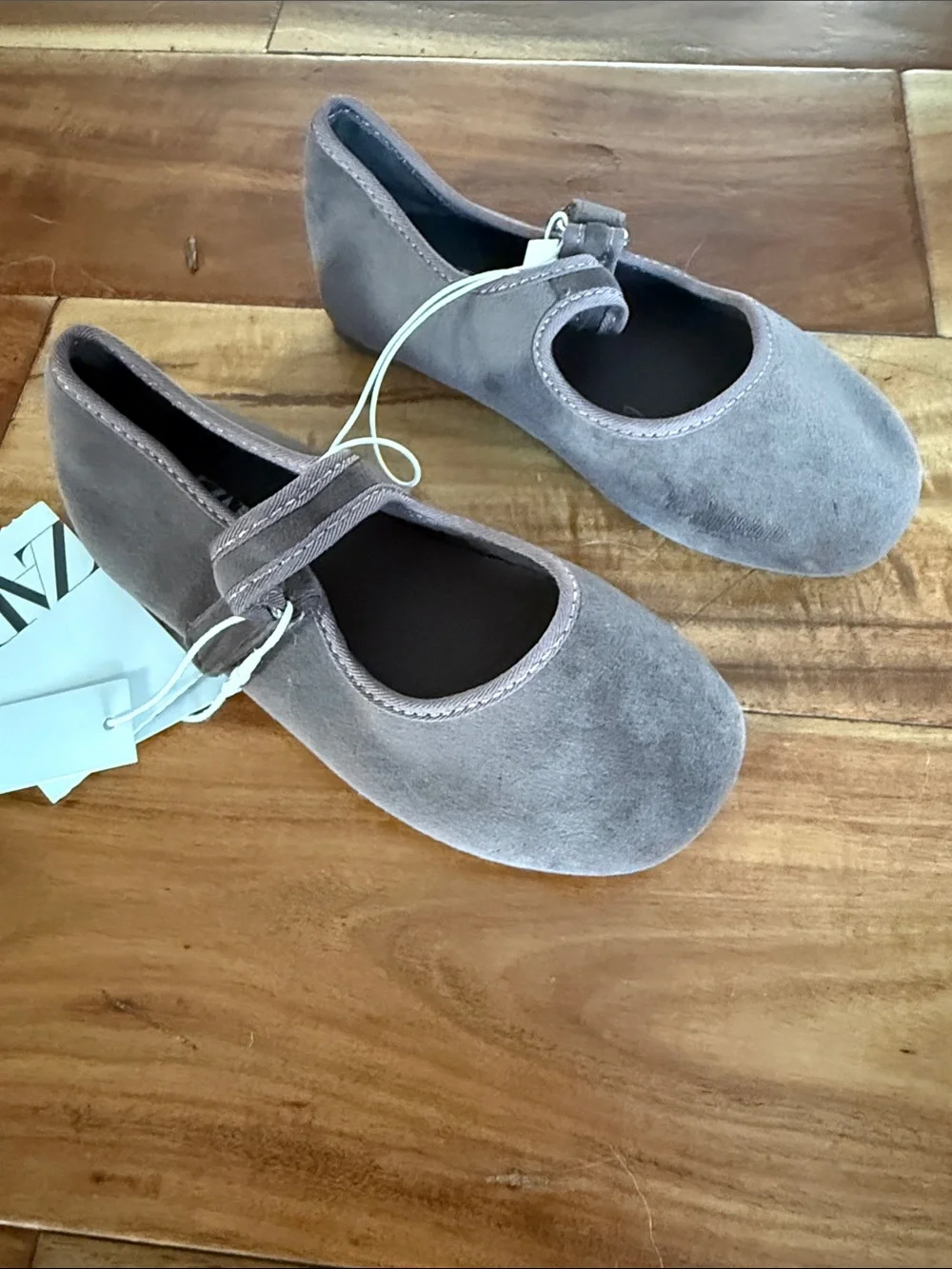 Zara Kids Suede Mary Jane Shoes - brown